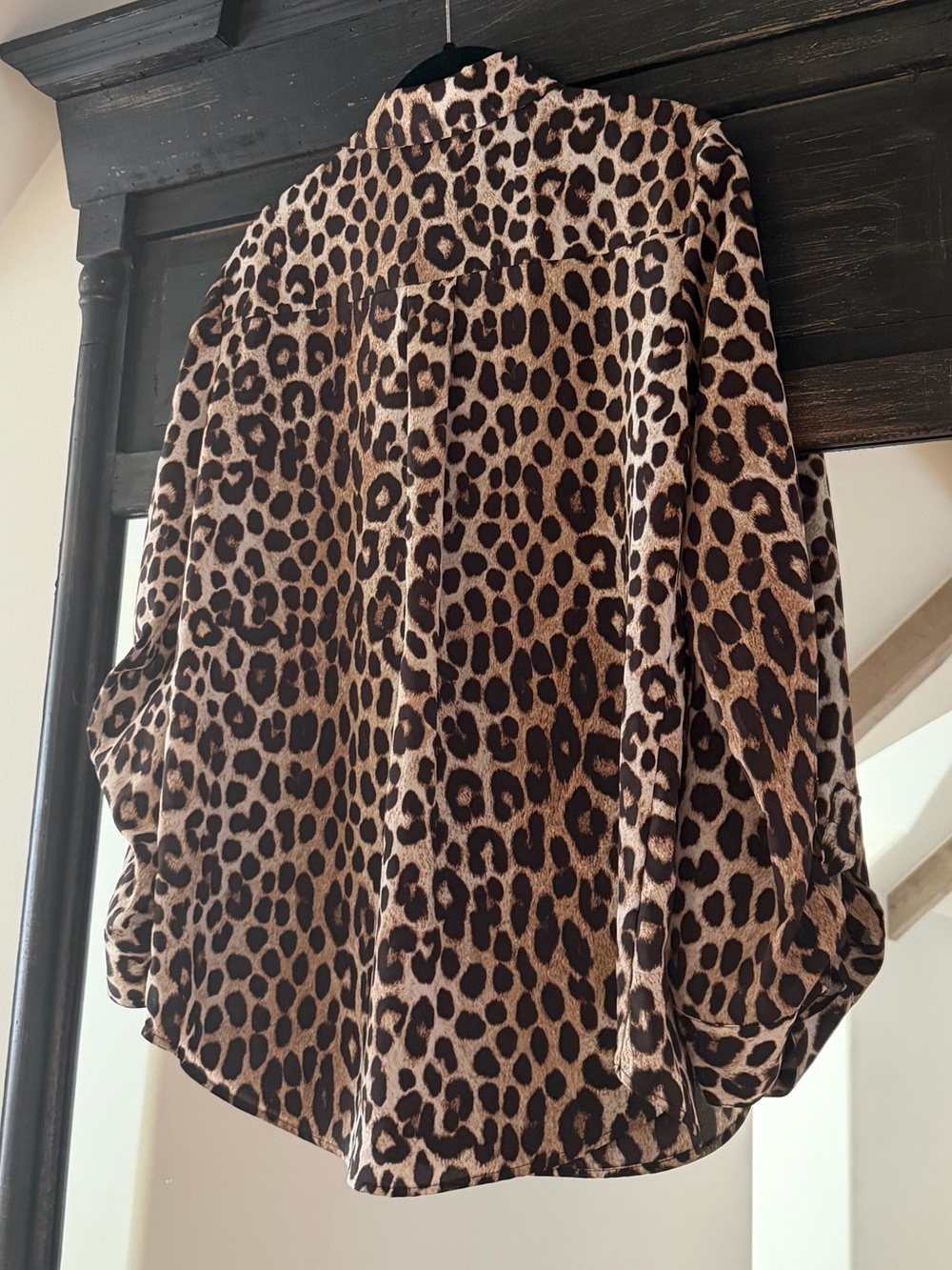 Michael Kors Leopard Print Button-Front Blouse - Brown & Black - Picture 5 of 8